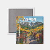 Aspen Colorado Reizen Magneet (Voorkant / Achterkant)