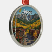 Aspen Colorado Reizen Metalen Ornament (Rechts)