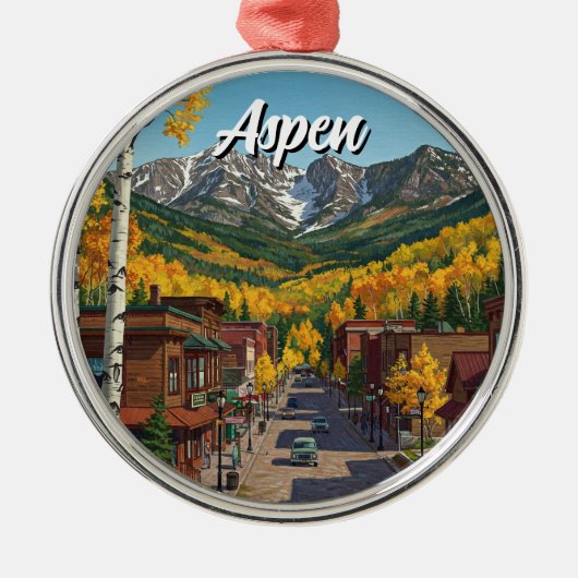 Aspen Colorado Reizen Metalen Ornament (Voorkant)