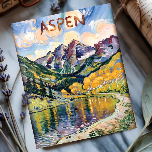 Aspen Colorado Reizen Van Gogh Rocky Mountains Briefkaart