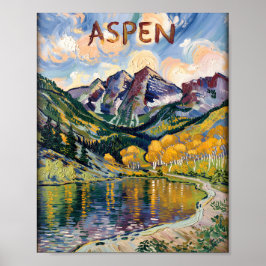 Aspen Colorado Reizen Van Gogh Rocky Mountains Poster