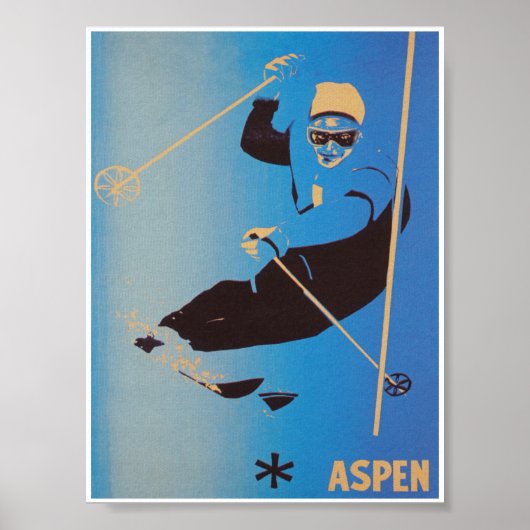 Aspen Colorado Retro Ski Poster (Voorkant)