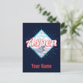 Aspen Colorado Retro Skier USA Ski Feestdagenkaart (Staand voorkant)