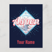 Aspen Colorado Retro Skier USA Ski Feestdagenkaart (Voorkant)