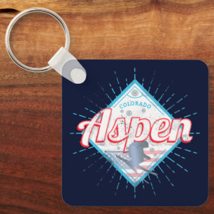 Aspen Colorado Retro Skier  USA Ski Sleutelhanger