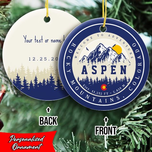 Aspen Colorado Retro Sunset Camping Souvenirs Keramisch Ornament