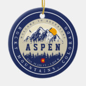 Aspen Colorado Retro Sunset Camping Souvenirs Keramisch Ornament (Voorkant)