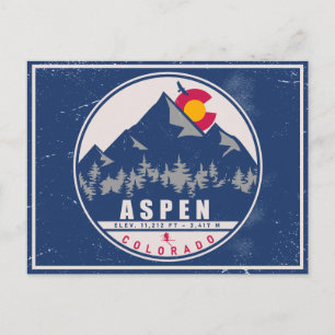 Aspen Colorado Retro Sunset Souvenirs 80s Briefkaart