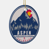 Aspen Colorado Retro Sunset Souvenirs 80s Keramisch Ornament (Rechts)