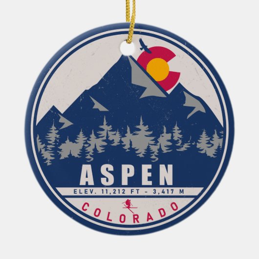Aspen Colorado Retro Sunset Souvenirs 80s Keramisch Ornament (Voorkant)