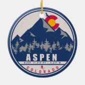 Aspen Colorado Retro Sunset Souvenirs 80s Keramisch Ornament (Achterkant)
