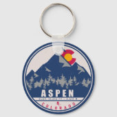 Aspen Colorado Retro Sunset Souvenirs 80s Sleutelhanger (Voorkant)