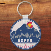 Aspen Colorado Retro Sunset Souvenirs 80s Sleutelhanger (Voorkant)
