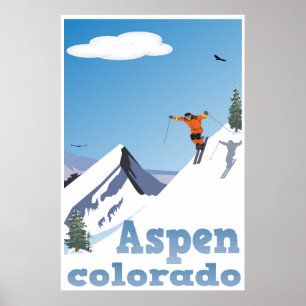 Aspen, Colorado, Rocky Mountain, Ski Poster