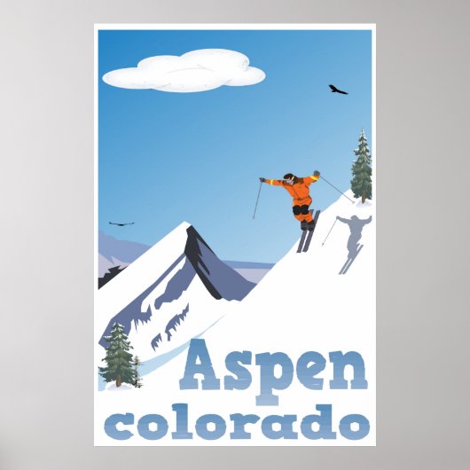Aspen, Colorado, Rocky Mountain, Ski Poster (Voorkant)