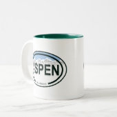 Aspen Colorado Rocky Mountain Tweekleurige Koffiemok (Voorkant links)