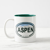 Aspen Colorado Rocky Mountain Tweekleurige Koffiemok (Links)