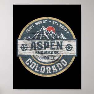 Aspen Colorado Rocky Mountains T-shirt Wandelen Ka Poster