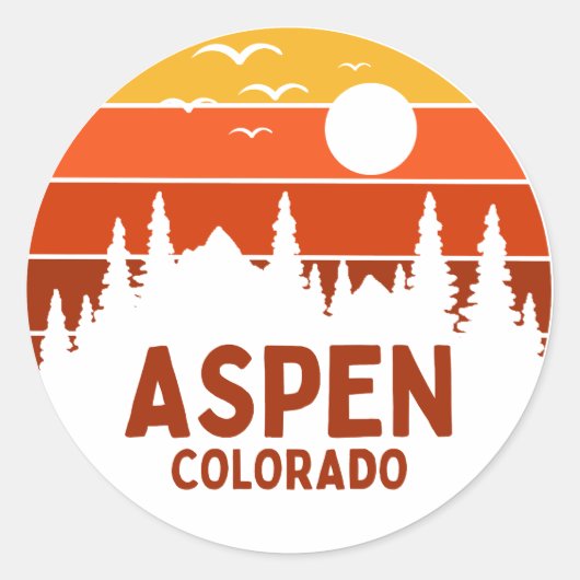 Aspen, Colorado Ronde Sticker (Voorkant)
