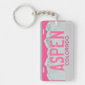 Aspen Colorado roze bord sleutelhanger (Voorkant)