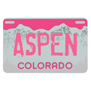 Aspen Colorado roze licentie bord magneet