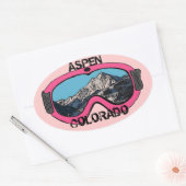 Aspen Colorado roze sneeuwbril sticker (Envelop)