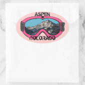 Aspen Colorado roze sneeuwbril sticker (Tas)