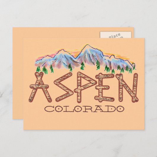 Aspen Colorado rustige briefkaart (Voorkant / Achterkant)
