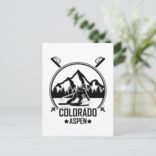 Aspen Colorado Ski Briefkaart (Staand voorkant)