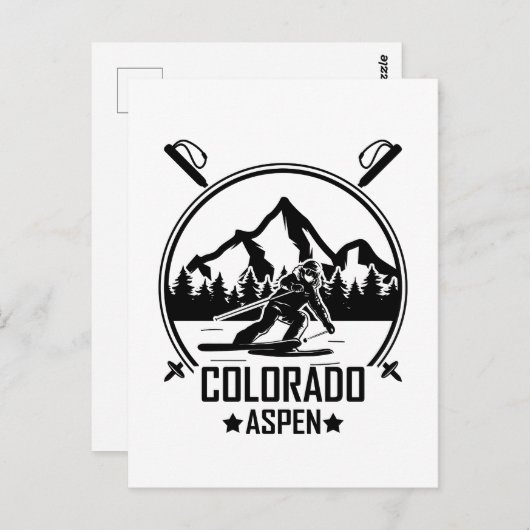 Aspen Colorado Ski Briefkaart (Voorkant / Achterkant)