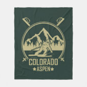 Aspen Colorado Ski Fleece Deken (Voorkant)