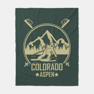 Aspen Colorado Ski Fleece Deken