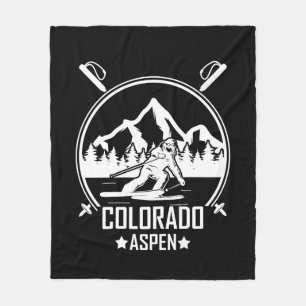 Aspen Colorado ski Fleece Deken
