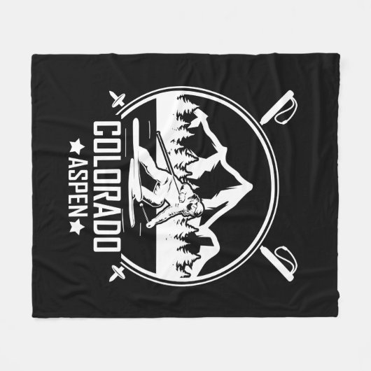 Aspen Colorado ski Fleece Deken (Voorkant (Horizontaal))