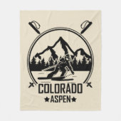 Aspen Colorado Ski Fleece Deken (Voorkant)
