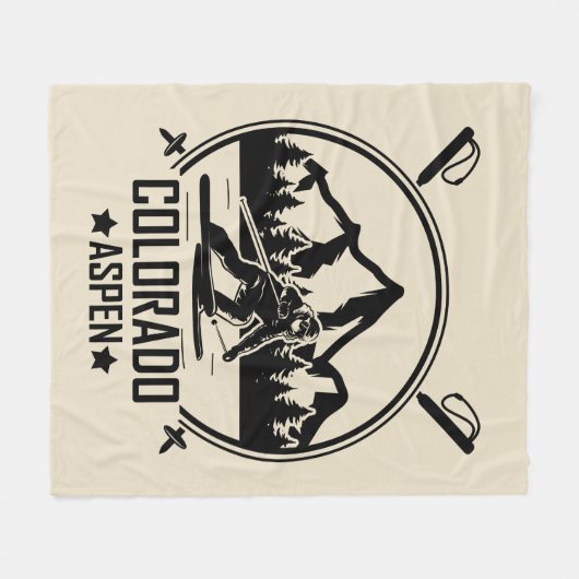 Aspen Colorado Ski Fleece Deken (Voorkant (Horizontaal))