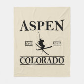 Aspen Colorado ski Fleece Deken (Voorkant)