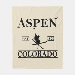 Aspen Colorado ski Fleece Deken