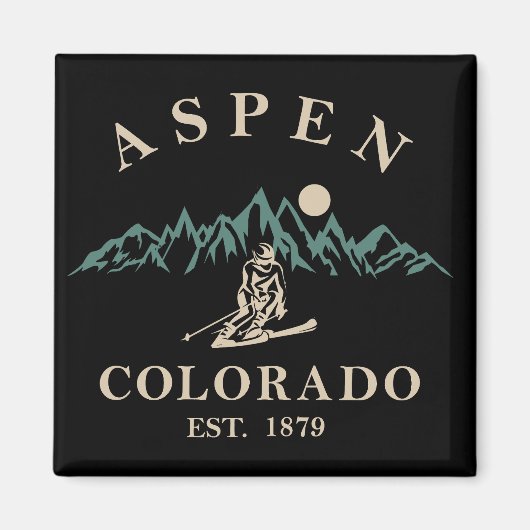 Aspen Colorado ski Magneet (Voorkant)