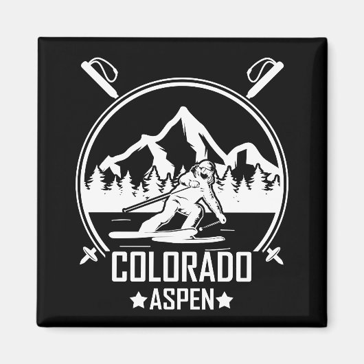 Aspen Colorado ski Magneet (Voorkant)
