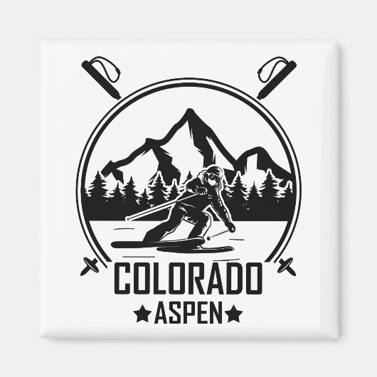 Aspen Colorado Ski Magneet (Voorkant)