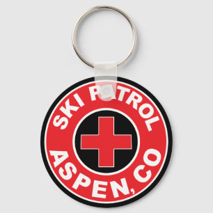 ASPEN COLORADO SKI PATROL MOUNTAINS SKIES LOGO SLEUTELHANGER