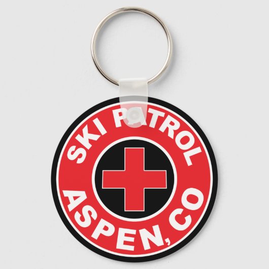 ASPEN COLORADO SKI PATROL MOUNTAINS SKIES LOGO SLEUTELHANGER (Voorkant)