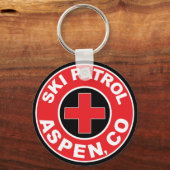 ASPEN COLORADO SKI PATROL MOUNTAINS SKIES LOGO SLEUTELHANGER (Voorkant)