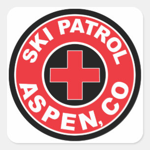 ASPEN COLORADO SKI PATROL MOUNTAINS SKIES LOGO VIERKANTE STICKER