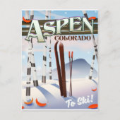 Aspen Colorado  ski-poster. Briefkaart (Voorkant)