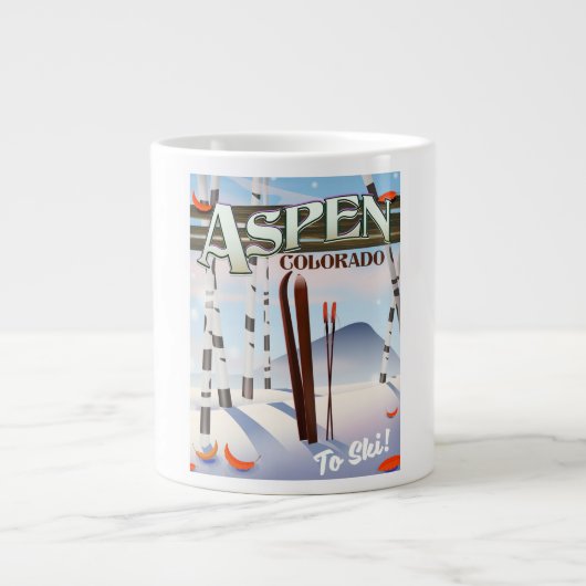 Aspen Colorado  ski-poster. Grote Koffiekop (Voorkant)