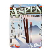 Aspen Colorado  ski-poster. Magneet (Verticaal)