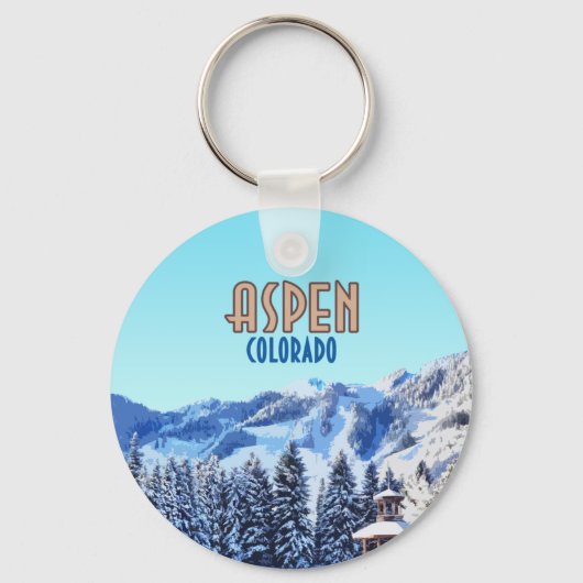 Aspen Colorado Ski Resort Mountains Sleutelhanger (Voorkant)