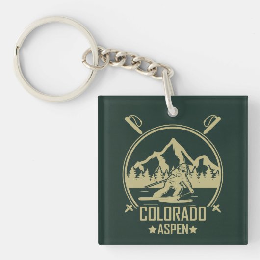 Aspen Colorado Ski Sleutelhanger (voorkant)